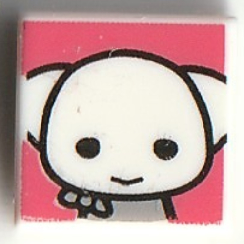 Lego Tile 1 x 1 with Dobby the Elf Print / White