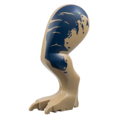Lego Animal Body Part, Dinosaur, Tyrannosaurus Rex Leg, Left with Dark Blue Spots print / Dark Tan
