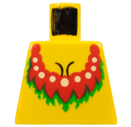 Lego Torso Female Islander with Red and Green Necklace Pattern / Yellow