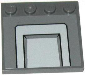 Lego Tile, Modified 4 x 4 with Studs on Edge with Light Bluish Gray Panels Pattern (Sticker) - Set 75019