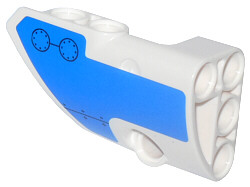 Lego Technic, Panel Fairing # 1 Small Smooth Short, Side A with Blue Panel with Round Plates with Rivets Pattern (Sticker) - Set 42025