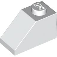 Lego Brick Sloped 45° 2 x 1 with Bottom Pin / White