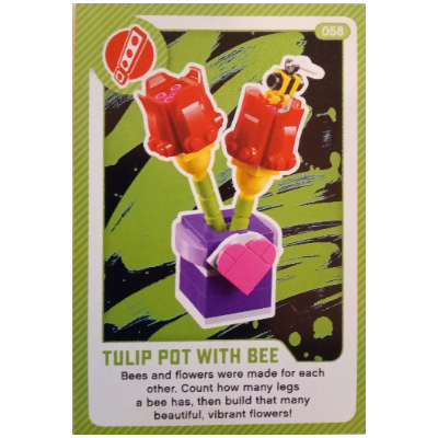 Lego Trading Card, Create the World Living Amazingly - Tulip Pot With Bee / [No Color/Any Color]