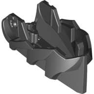 Lego Large Figure Head, Jaw with Axle Hole [Plain] / Black