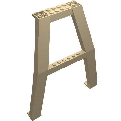 Lego Support Crane Stand Double with Studs on Cross-Brace / Tan