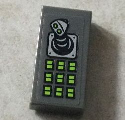 Lego Tile 1 x 2 with Joystick and Lime Buttons Pattern (Sticker) - Set 76016