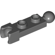 Lego Plate Special 1 x 2 with 5.9mm Towball Socket and Towball / Dark Bluish Gray