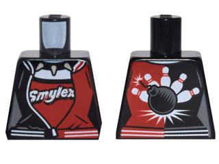 Lego Torso Female Outline, Black and Red Bowling Jacket Pattern