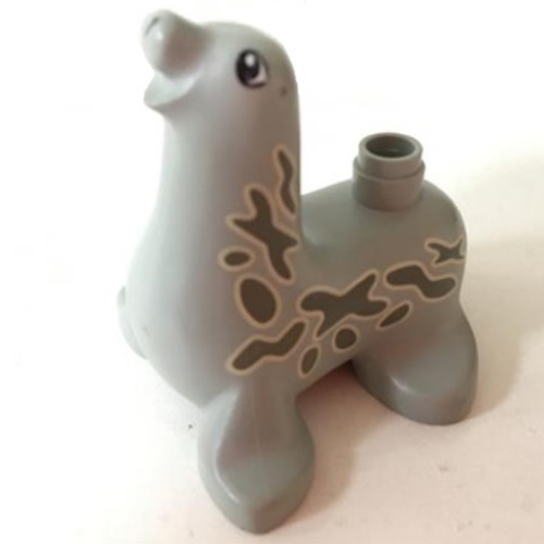 Lego Duplo Animal Seal with Spots Print / Light Gray
