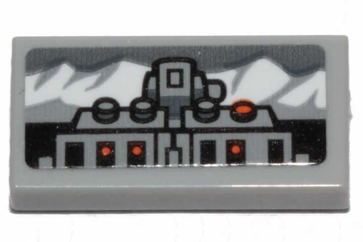 Lego Tile 1 x 2 with Winch Controls and White Mountains Pattern 2 (Sticker) - Set 75259