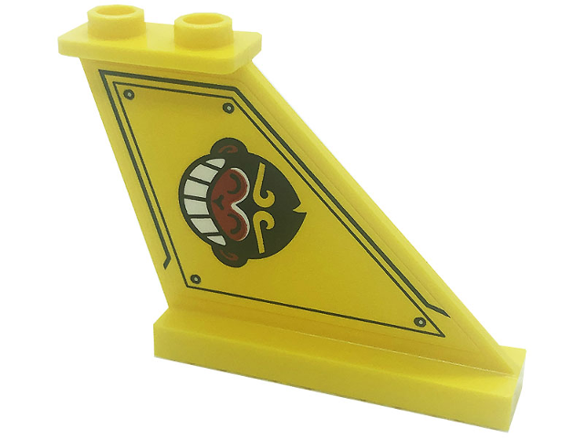 Lego Tail 4 x 1 x 3 with Monkey Head and Silver Dots Pattern Model Left Side (Sticker) - Set 80008