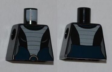 Lego Torso SW Light Bluish Gray Armor Bib Pattern (Asajj Ventress 7957) / Black