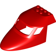 Lego Aircraft Fuselage Curved Forward 6 x 10 Top / Red