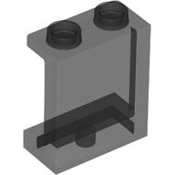 Lego Panel 1 x 2 x 2 [Side Supports / Hollow Studs] / Trans-Black