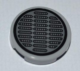 Lego Tile, Round 2 x 2 with Oval Vents Pattern (Sticker) - Sets 8707 / 8708 / Light Bluish Gray