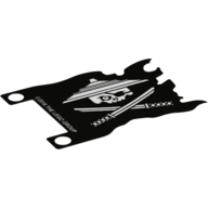 Lego Flag 7 x 5 with White Pirate Skull Print