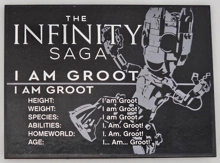 Lego Slope 10 6 x 8 with The Infinity Saga I am Groot Pattern (Sticker) - Set 76217