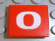 Lego Tile 2 x 2 with Number  0 White on Red Background Pattern (Sticker) - Set 8280 / Red