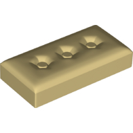 Lego Duplo Tile 2 x 4 with Cushion Pattern / Tan