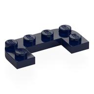 Lego Plate Round Half 2 x 4 with 1 x 2 Cutout / Dark Blue
