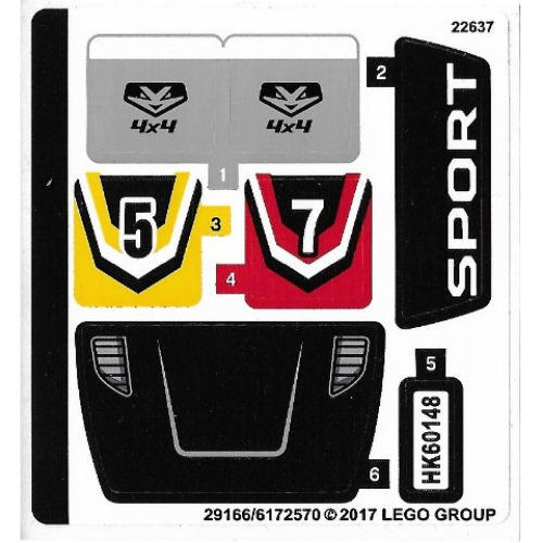 Lego Sticker Sheet for Set 60148-1