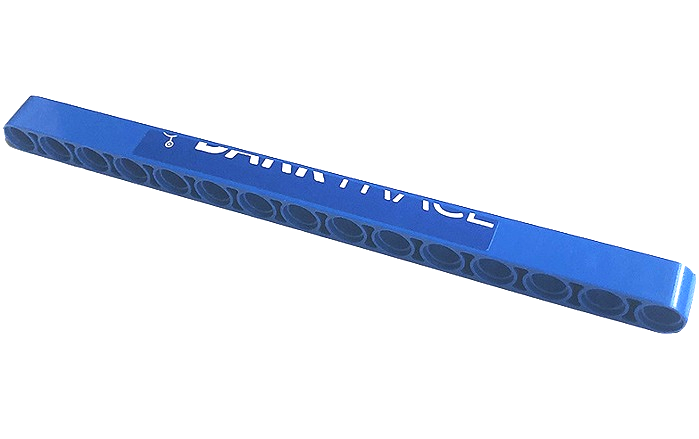 Lego Technic, Liftarm Thick 1 x 15 with White 'DARKTRACE' Bottom Half Pattern (Sticker) - Set 42141 / Blue