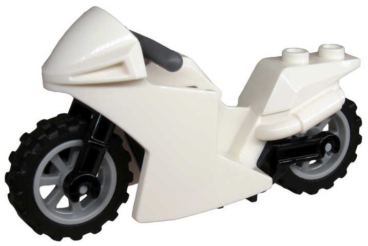 Lego Motorcycle Sport Bike with Black Frame, Light Bluish Gray Wheels and Dark Bluish Gray Handlebars