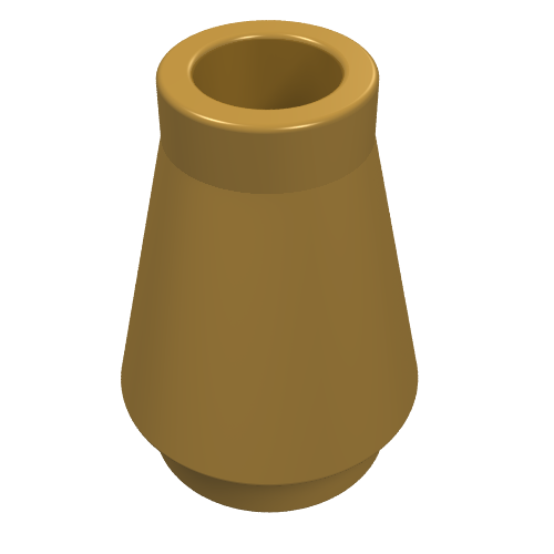 Lego Cone 1 x 1 [No Top Groove] / Pearl Gold