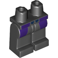 Lego Hips and Black Legs with Dark Purple Jacket Tails and Dark Blue Vest Print / Black