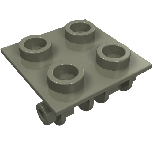 Lego Hinge Brick 2 x 2 Top Plate Thin / Dark Gray