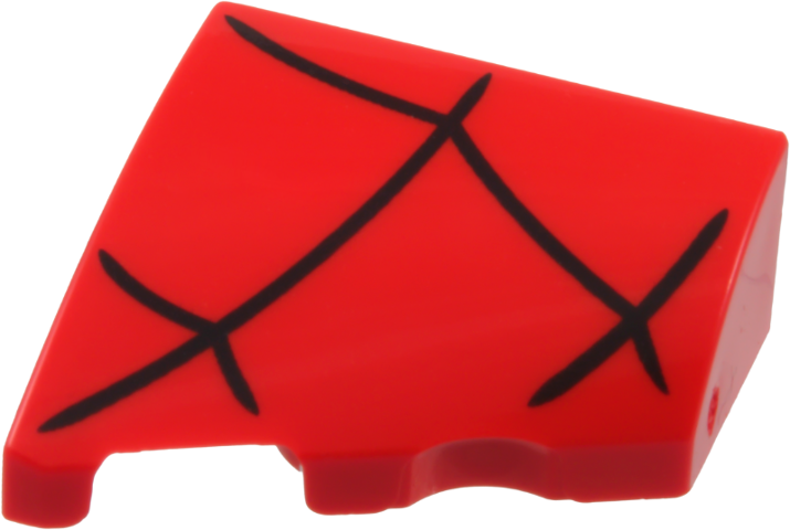 Lego Wedge 2 x 2 x 2/3 Left with Black Spider Web Pattern