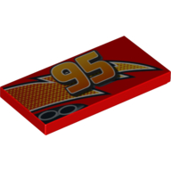 Lego Tile 2 x 4 with Lightning and 95 Print (Right)