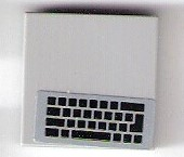 Lego Tile 2 x 2 with Black Keyboard Pattern (Sticker) - Set 75876 / Light Bluish Gray