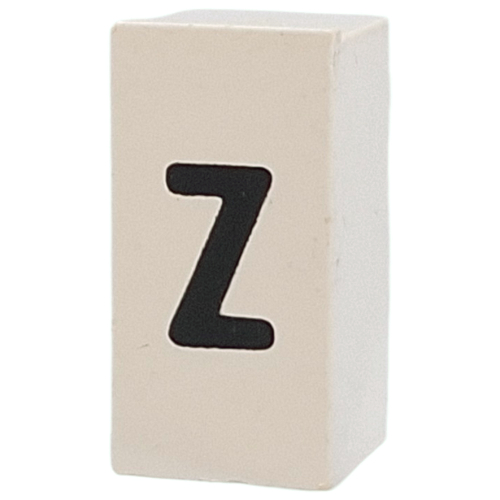 Lego Tile Special 1 x 2 x 5/6 with Stud Hole in End with 'z' Print