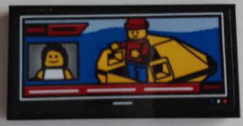 Lego Tile 2 x 4 with Coast Guard Rescue Controller and Minifigure with Life Raft on Screen Pattern (Sticker) - Set 60167