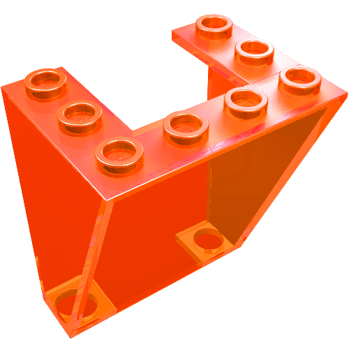 Lego Windscreen 3 x 4 x 4 Inverted / Trans-Neon Orange