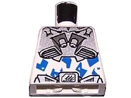 Lego Torso Exo-Force Silver Body Armor with Blue Camouflage Pattern / White