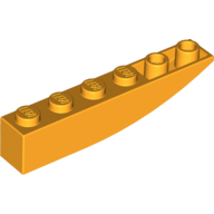 Lego Brick Curved Inverted 6 x 1 / Bright Light Orange