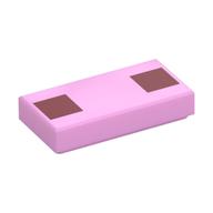 Lego Tile 1 x 2 with Two Dark Pink Squares