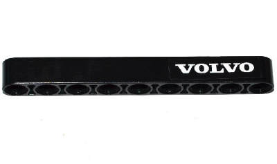 Lego Technic, Liftarm Thick 1 x 9 with 'VOLVO' Pattern on End (Sticker) - Set 42053 / Black