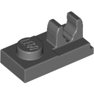 Lego Plate Special 1 x 2 [Top Clip] / Dark Bluish Gray
