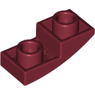 Lego Brick Curved Inverted 2 x 1 / Dark Red