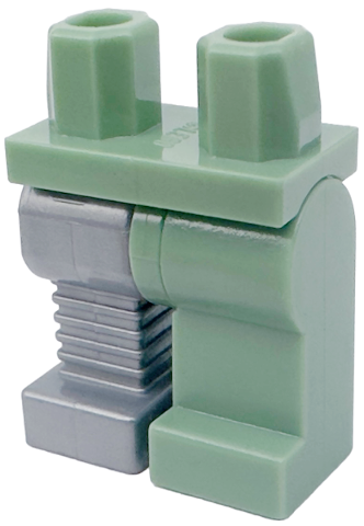 Lego Hips and 1 Sand Green Left Leg, 1 Flat Silver Prosthetic / Cybernetic Right Leg (Rodney Rathbone)