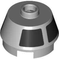 Lego Brick Round 2 x 2 Truncated Cone with Black Squares print / Light Bluish Gray