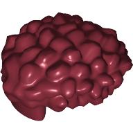 Lego Hair Coiled, Straight Sides / Dark Red