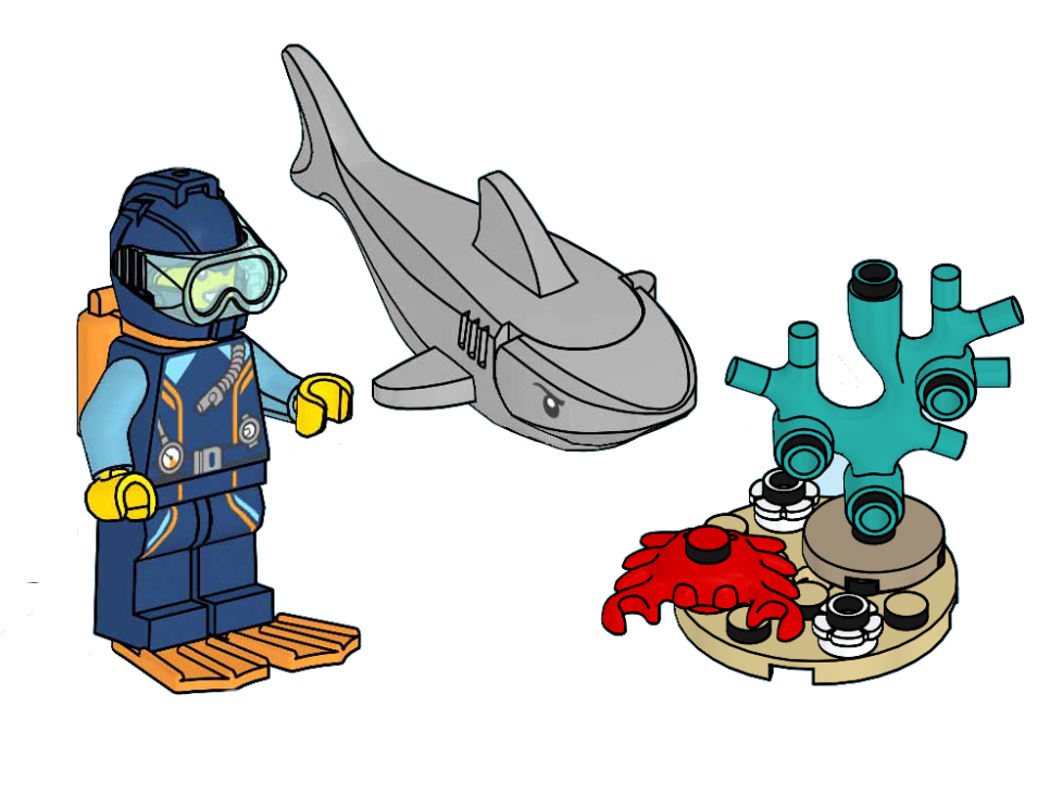 Lego Diver, Shark and Crab