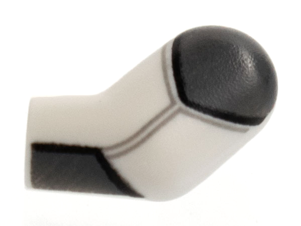 Lego Arm, Left with Dark Bluish Gray Shoulder and Cuff Pattern / White