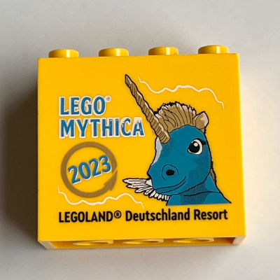 Lego Brick 2 x 4 x 3 with 'LEGOLAND Deutschland Resort 2023 LEGO Mythica' Print