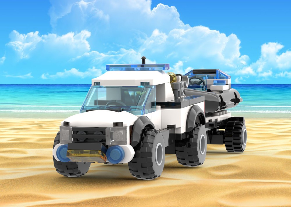 Lego Police 4x4 Pick-Up & Boat