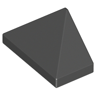 Lego Brick Sloped 45° 2 x 1 Triple with Ovoid Bottom Pin / Black